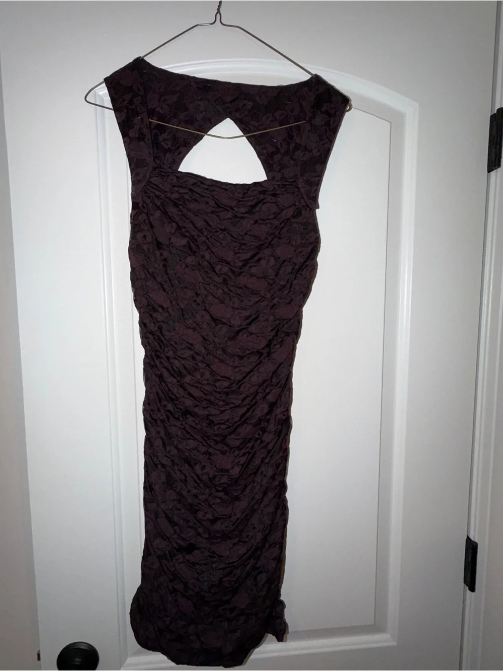 Free People Sleeveless Lace Overlay Cocktail Dress in Deep Plum - Picture 5 of 5